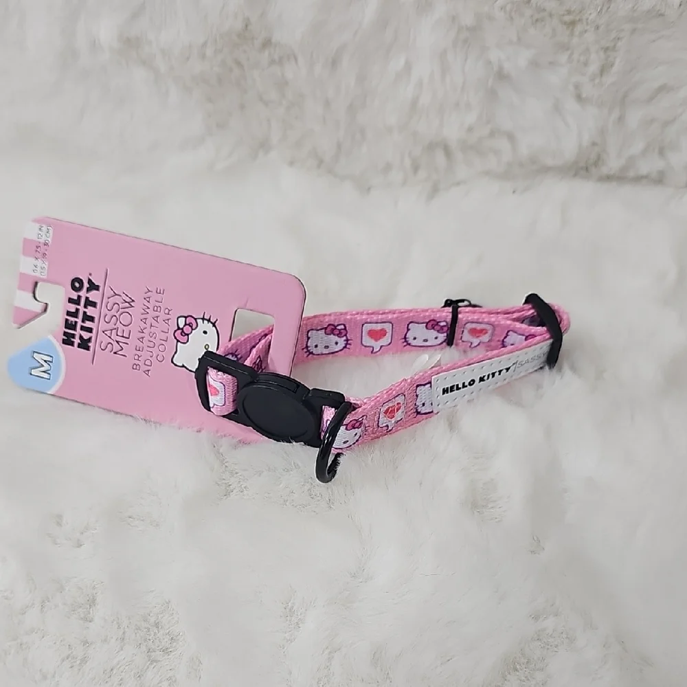 Hello Kitty Sassy Meow, breakaway adjustable collar Pink Size Medium